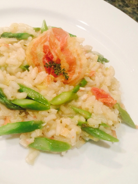 While this dish was delicious, the risotto could have been looser which would have made it spread on the plate a bit more.